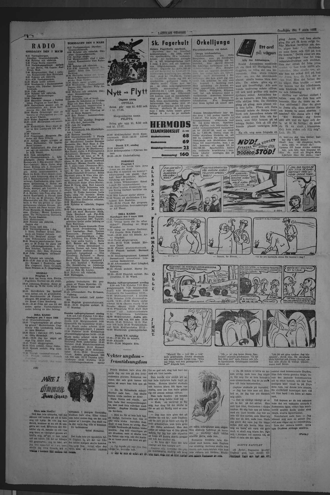 Laholms Tidning Onsdag 7 mars 1956, sida 6