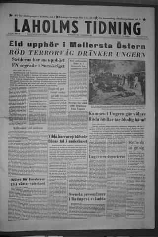 Förstasidan, Onsdag 7 november 1956