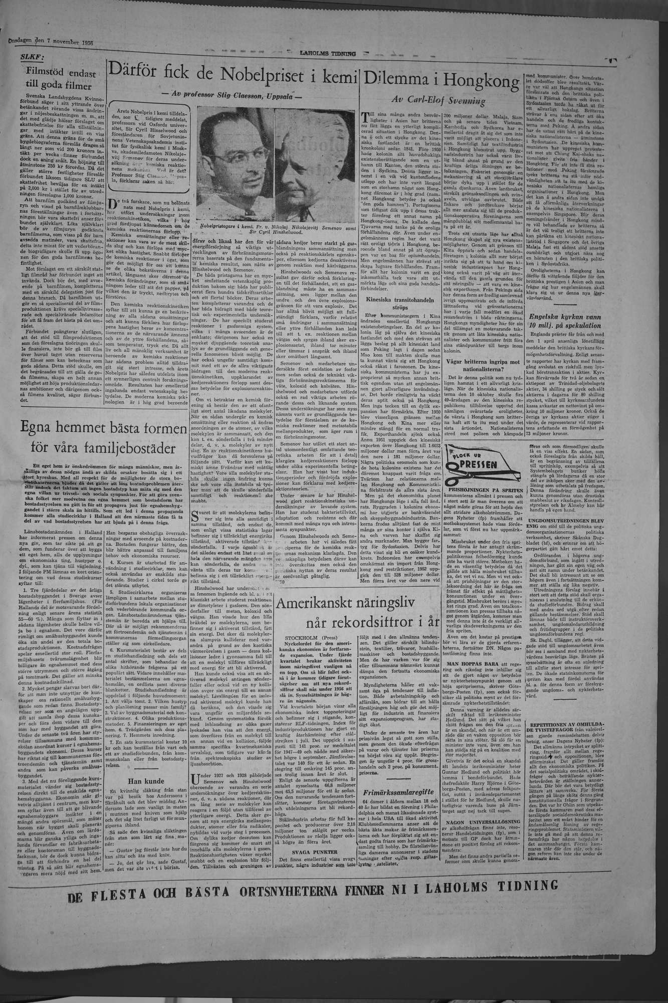 Laholms Tidning Onsdag 7 november 1956, sida 7