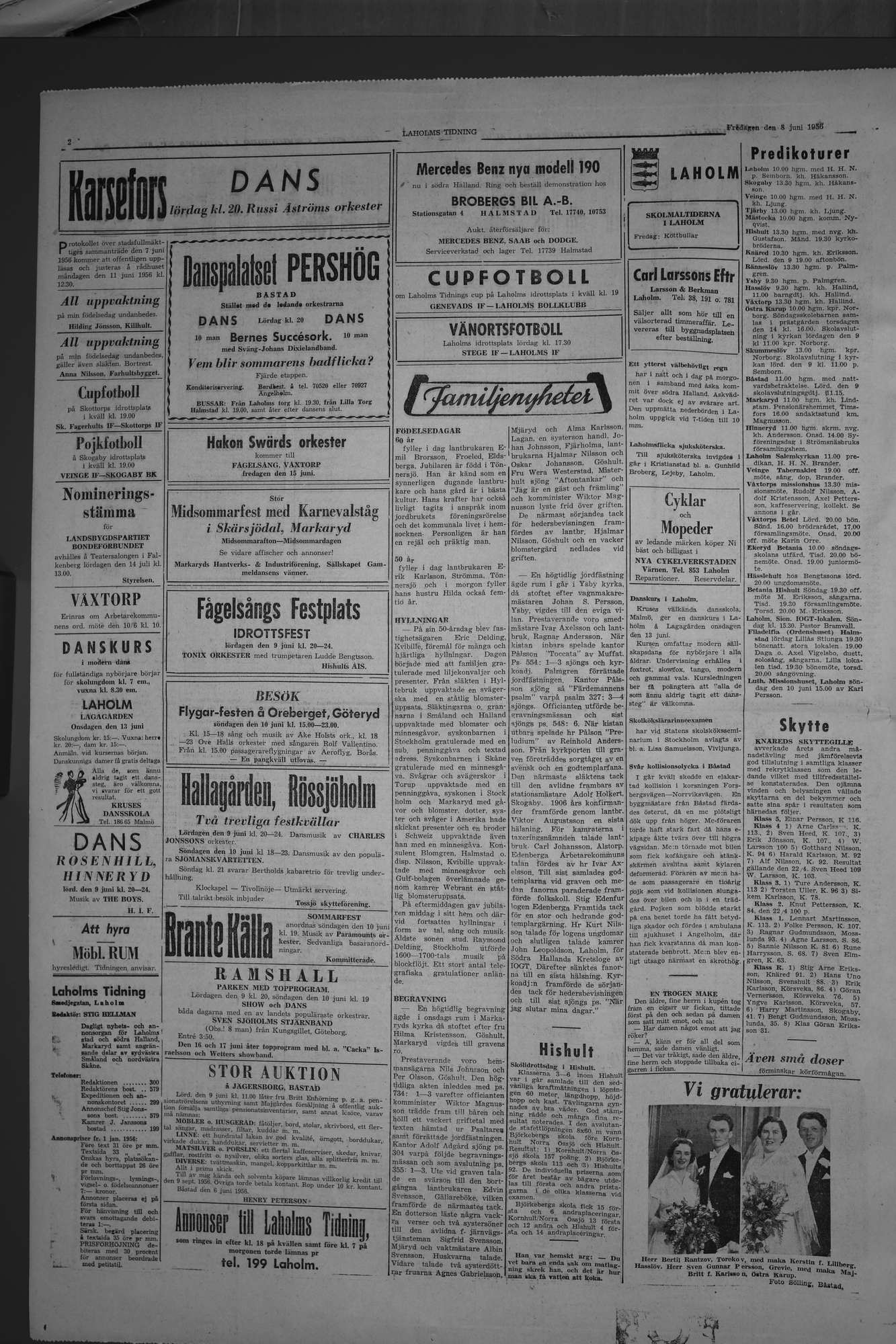 Laholms Tidning Fredag 8 juni 1956, sida 2