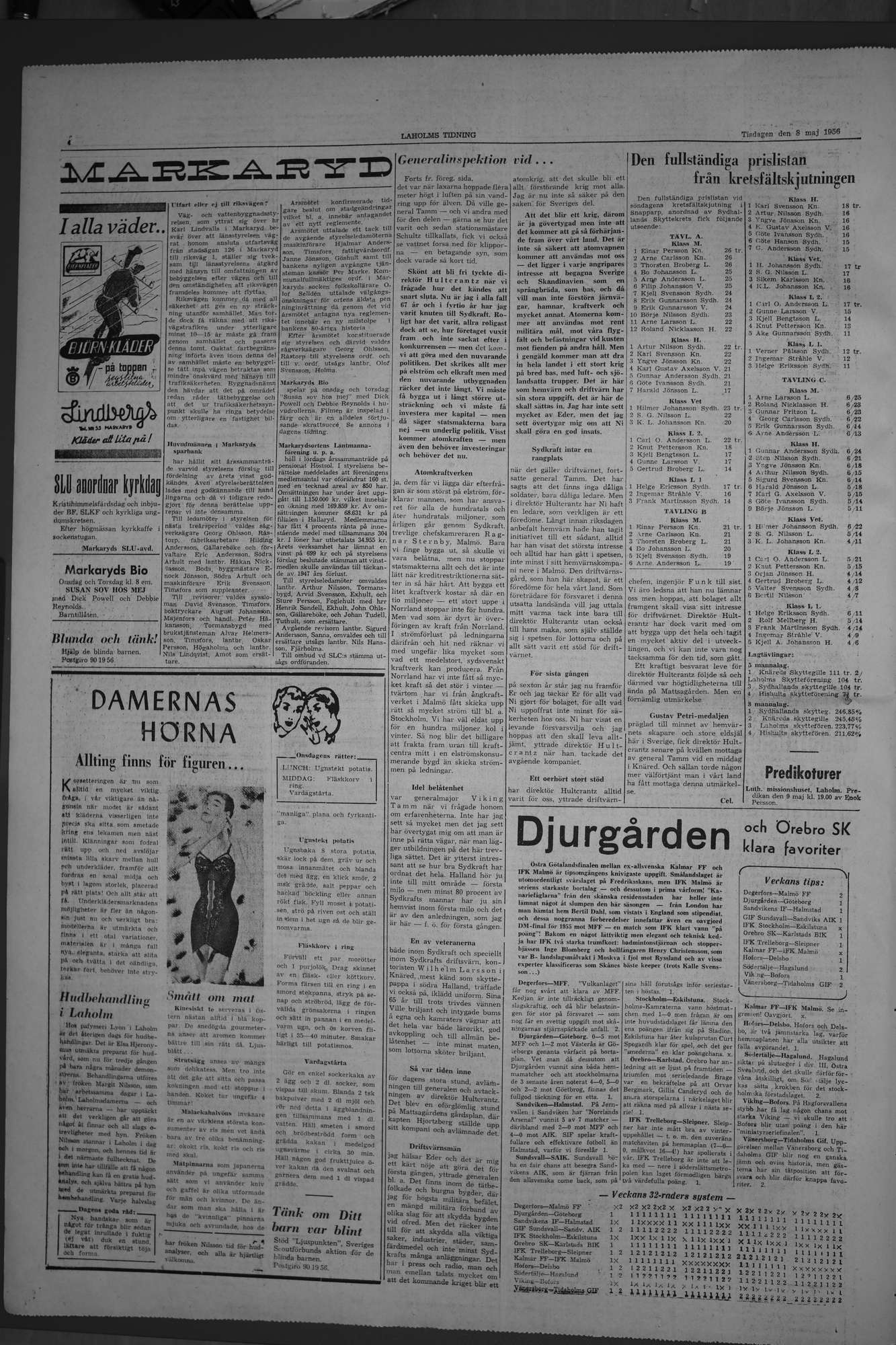 Laholms Tidning Tisdag 8 maj 1956, sida 4