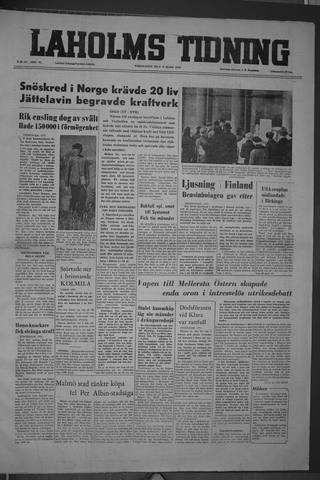 Förstasidan, Torsdag 8 mars 1956