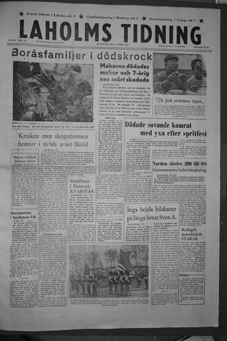 Förstasidan, Måndag 9 april 1956