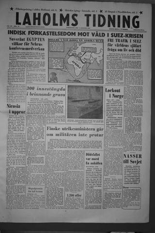 Förstasidan, Torsdag 9 augusti 1956