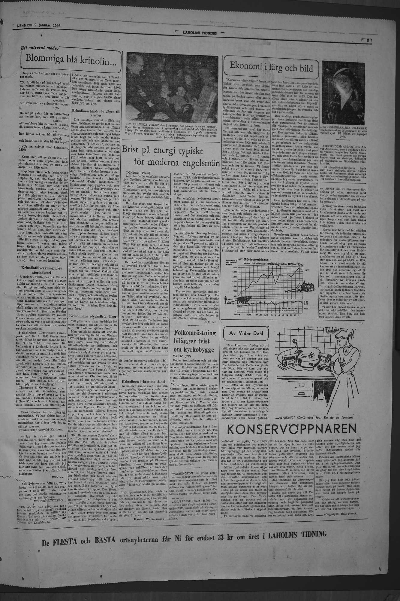 Laholms Tidning Måndag 9 januari 1956, sida 7
