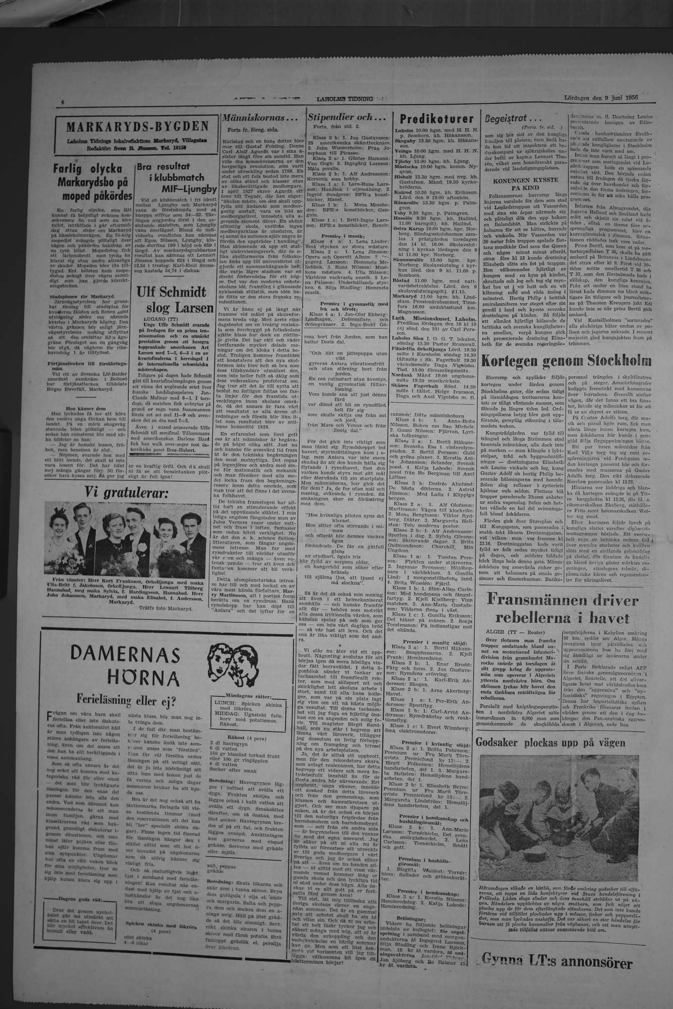 Laholms Tidning Lördag 9 juni 1956, sida 4