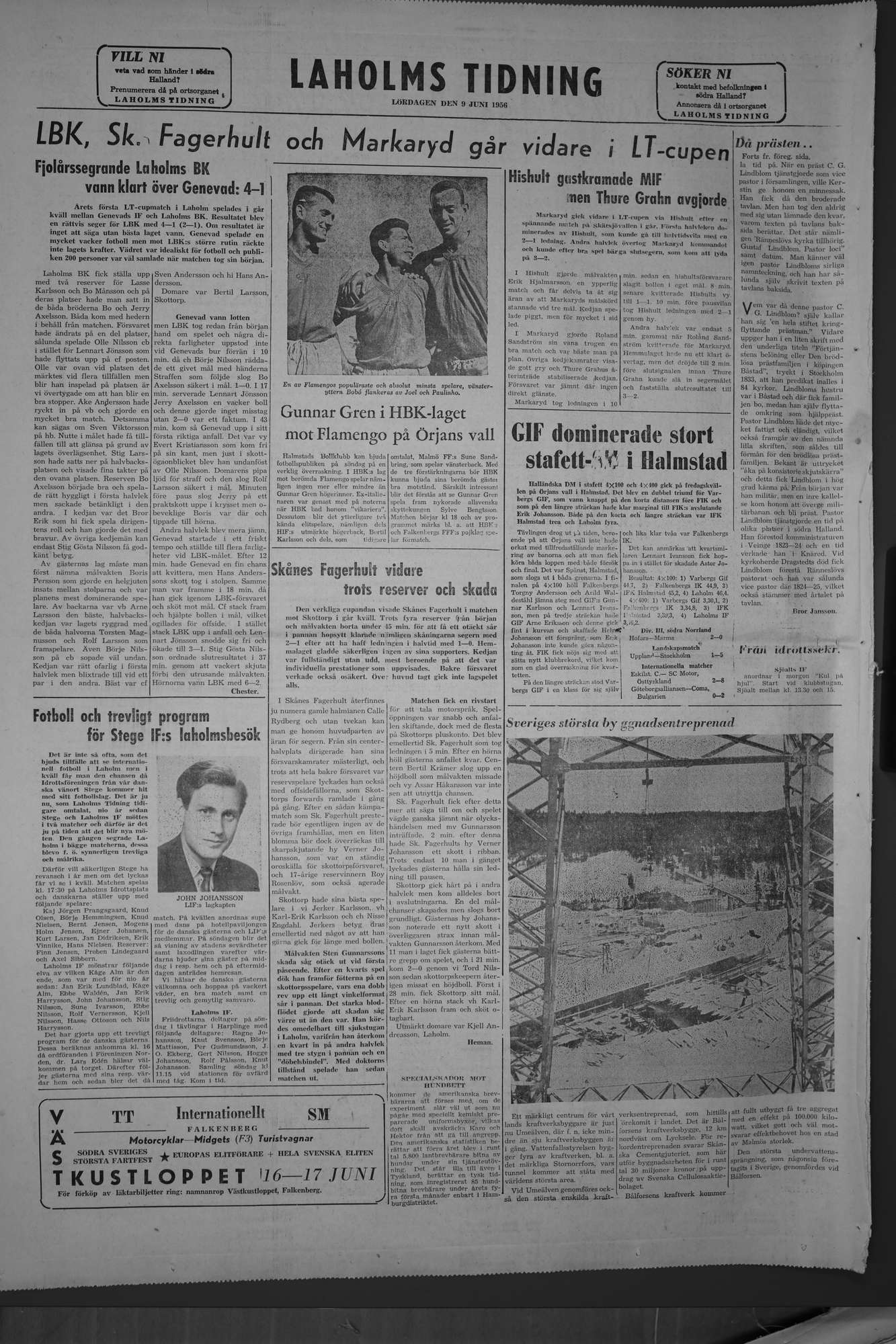 Laholms Tidning Lördag 9 juni 1956, sida 8