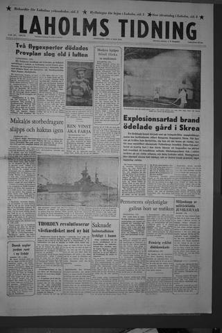 Förstasidan, Onsdag 9 maj 1956