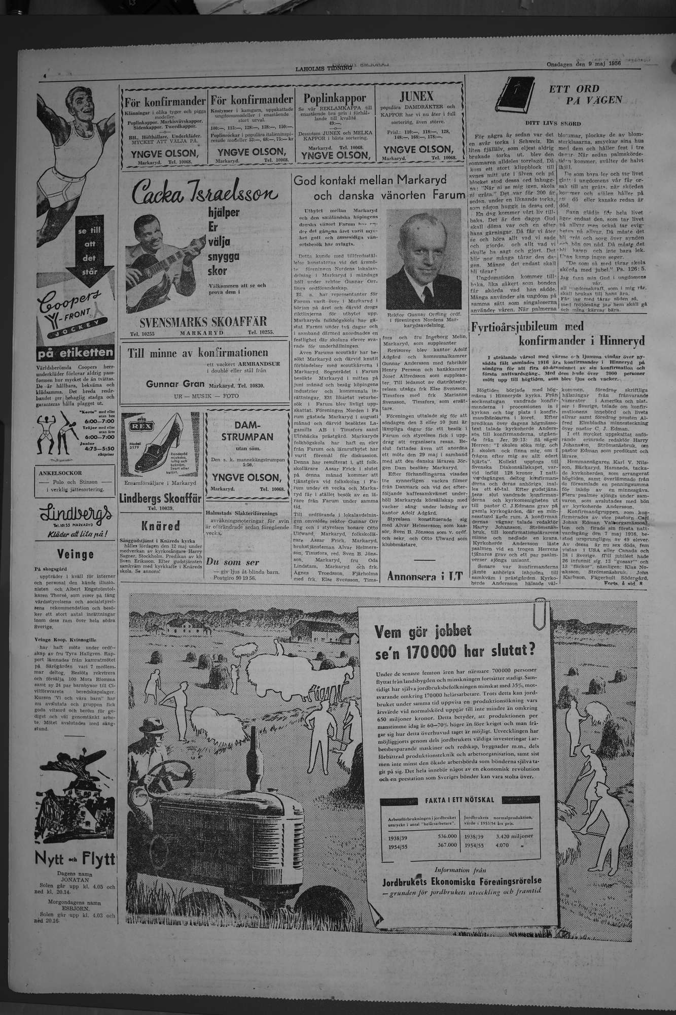 Laholms Tidning Onsdag 9 maj 1956, sida 4
