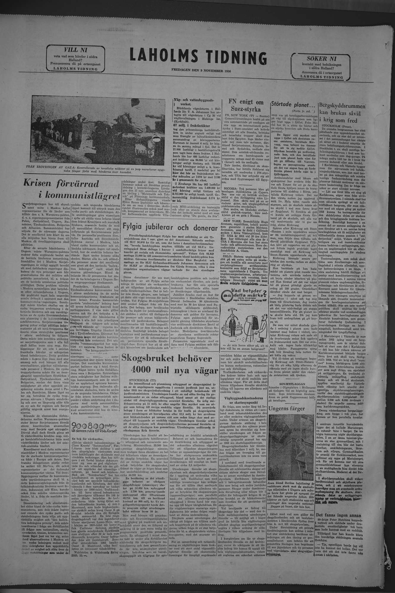 Laholms Tidning Fredag 9 november 1956, sida 8
