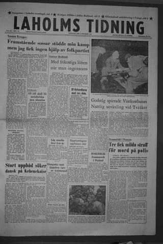 Förstasidan, Tisdag 9 oktober 1956