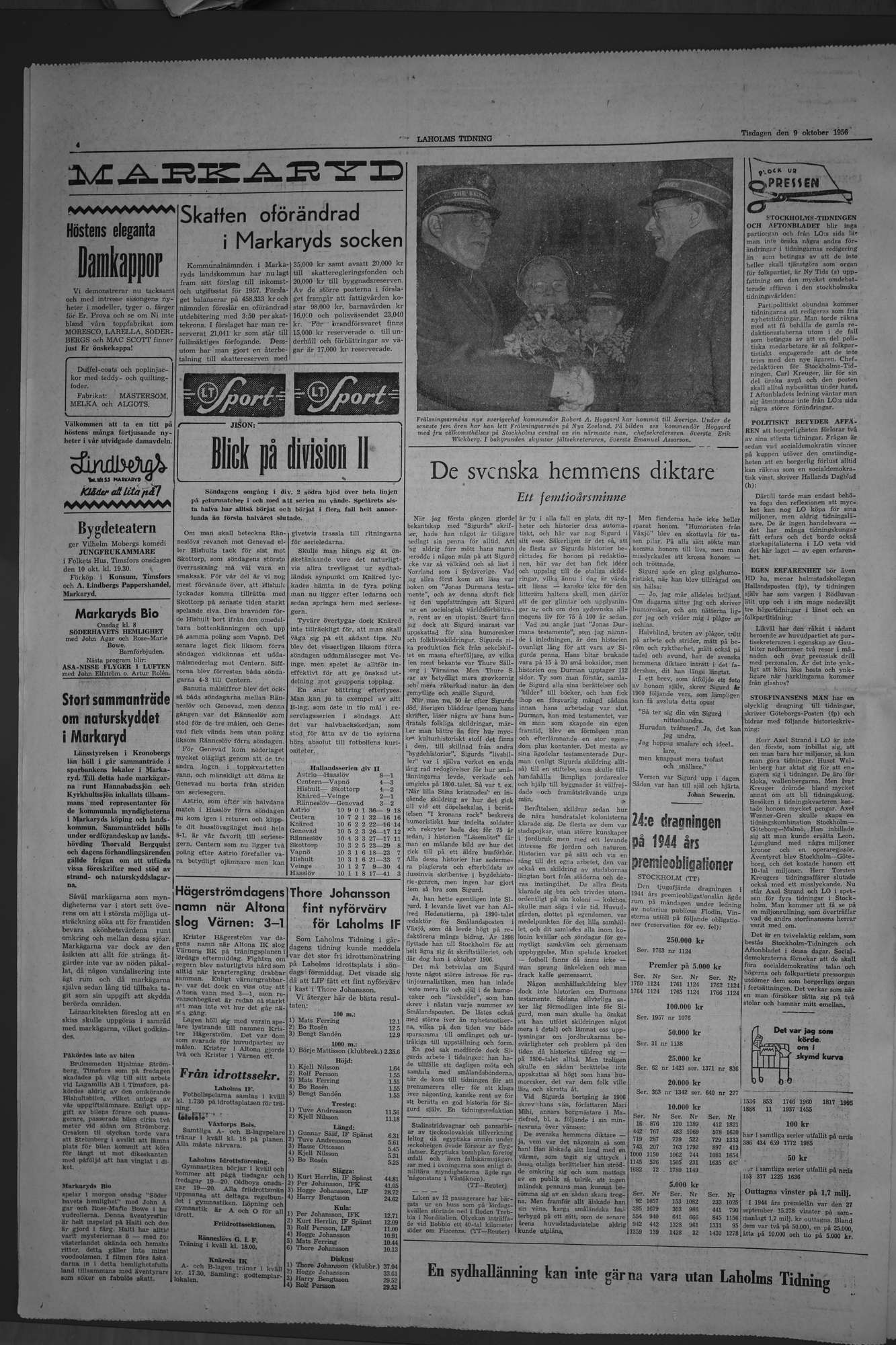 Laholms Tidning Tisdag 9 oktober 1956, sida 4