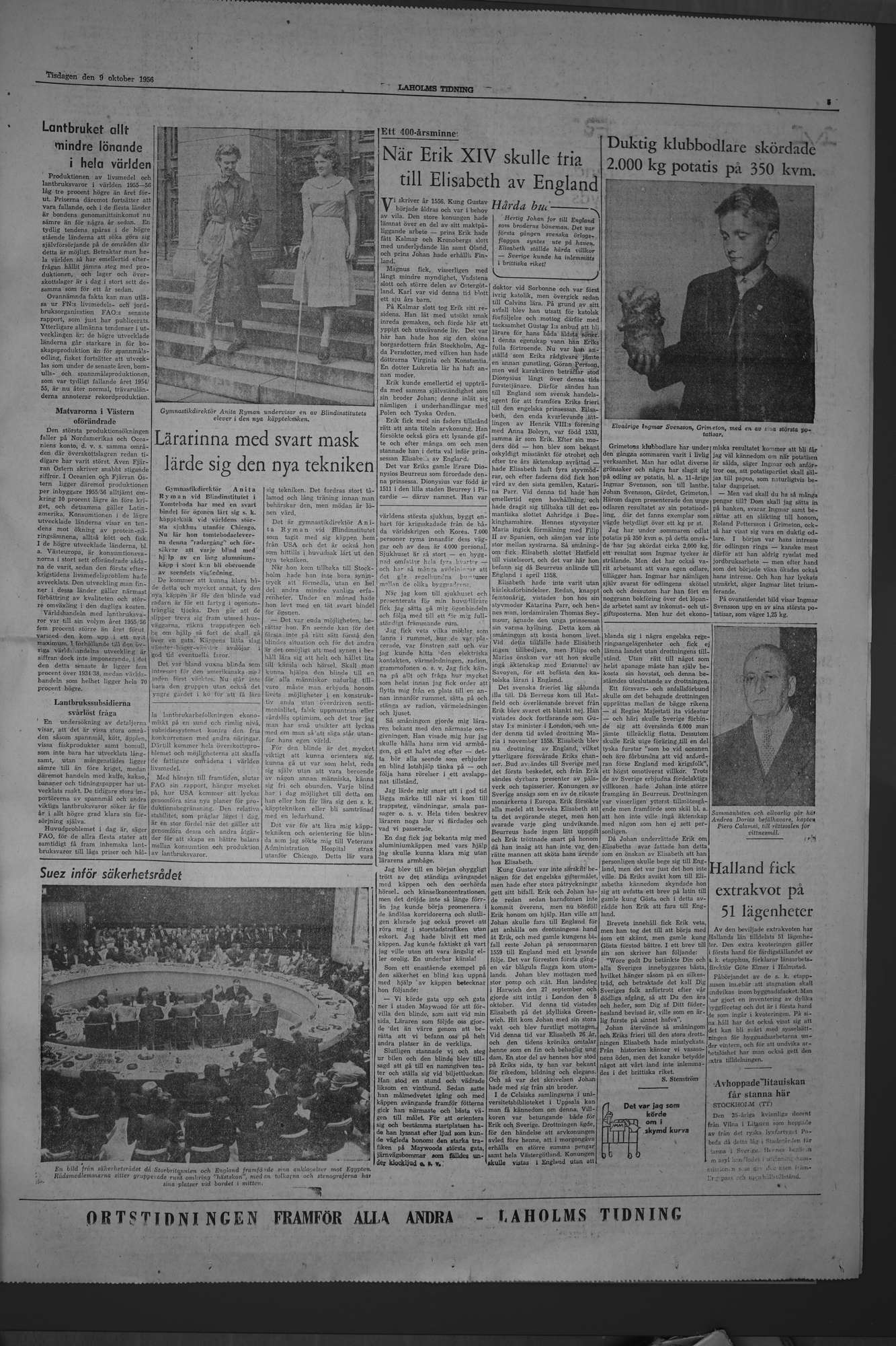Laholms Tidning Tisdag 9 oktober 1956, sida 5