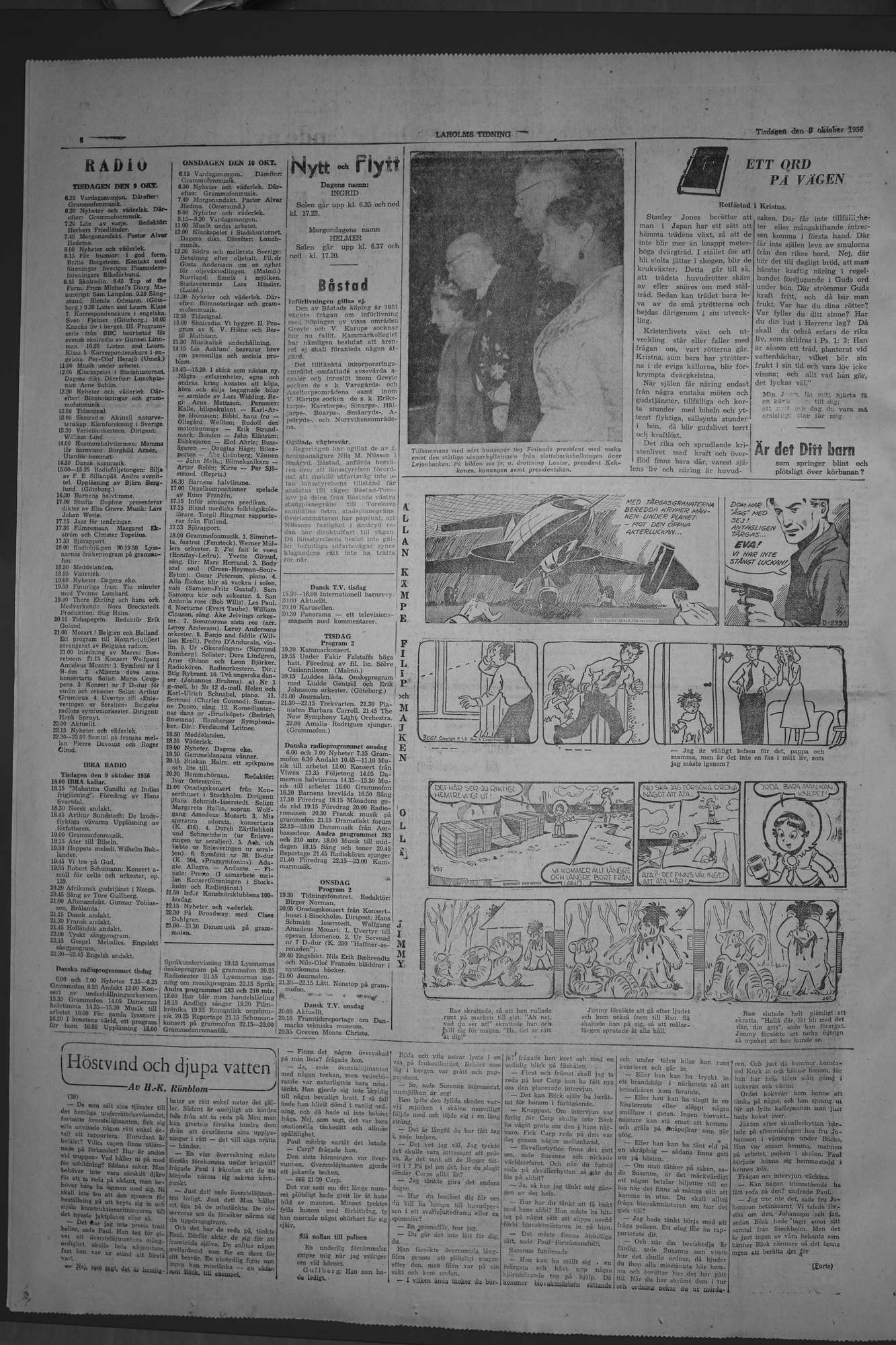 Laholms Tidning Tisdag 9 oktober 1956, sida 6