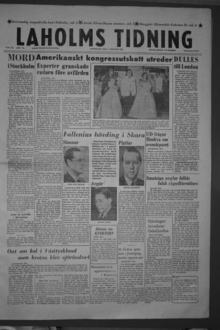 Förstasidan, Onsdag 1 augusti 1956