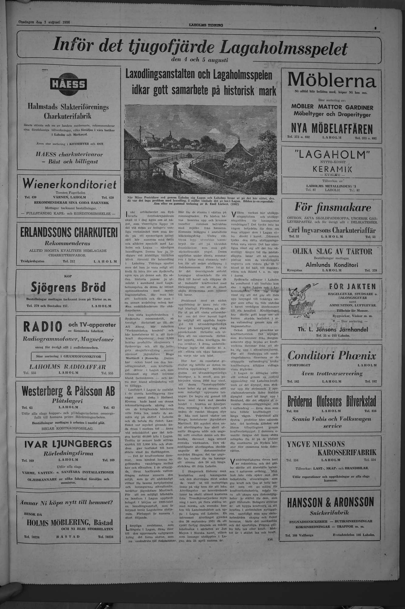Laholms Tidning Onsdag 1 augusti 1956, sida 5