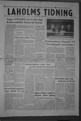 Förstasidan, Onsdag 12 december 1956