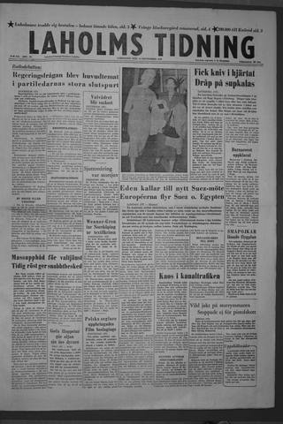 Förstasidan, Lördag 15 september 1956