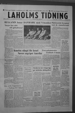 Förstasidan, Måndag 1 april 1957