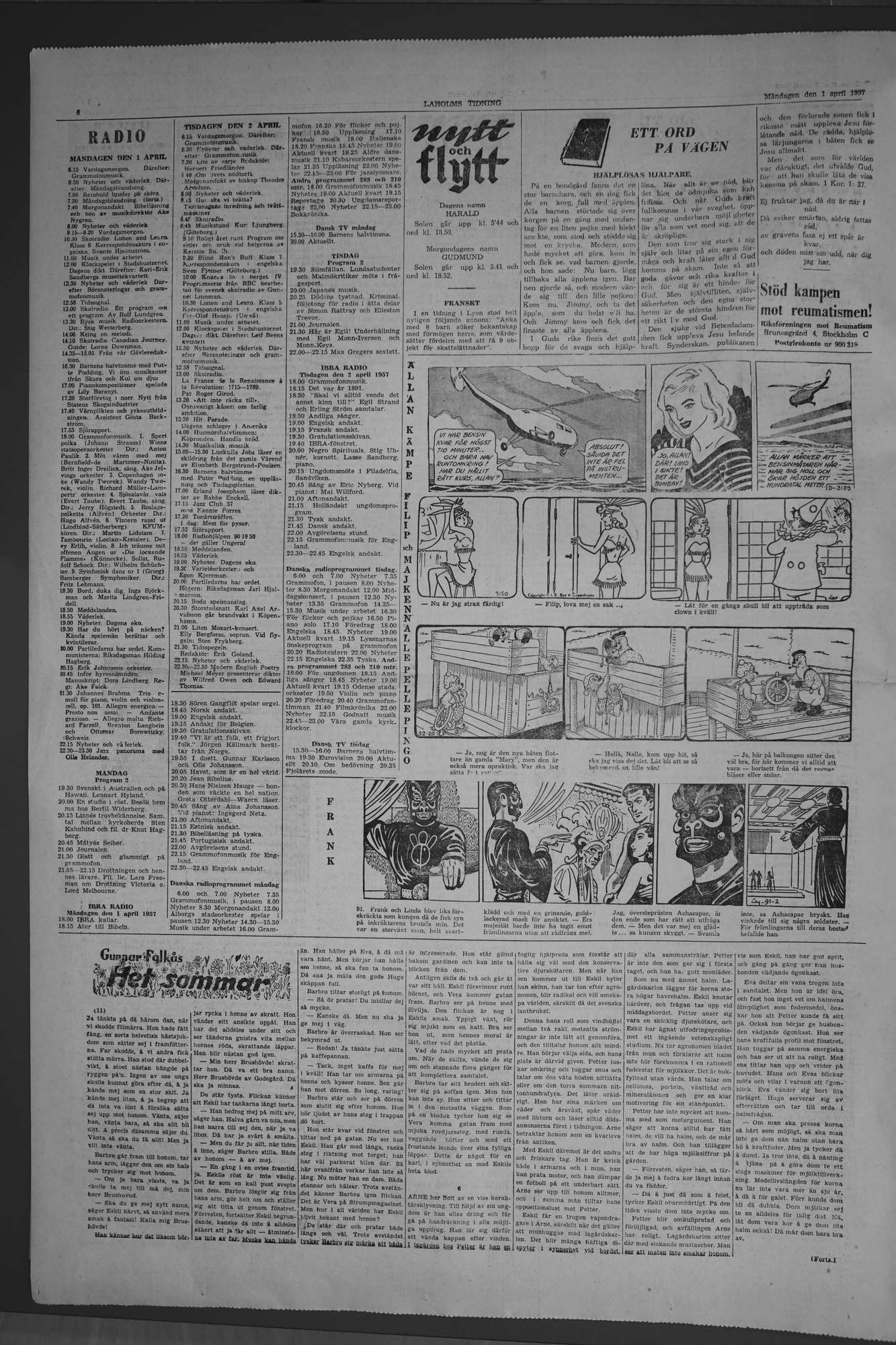Laholms Tidning Måndag 1 april 1957, sida 6