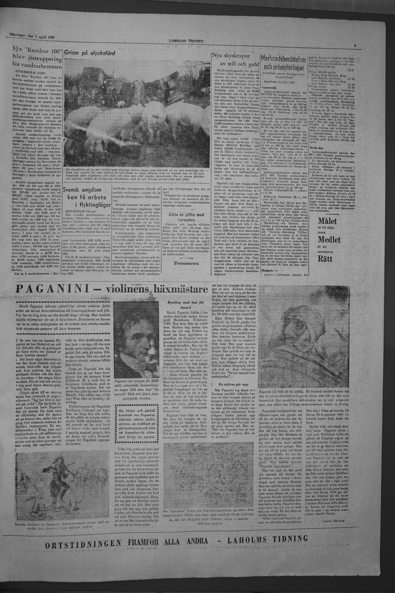 Laholms Tidning Måndag 1 april 1957, sida 7