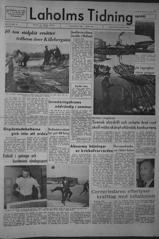 Förstasidan, Måndag 7 mars 1966