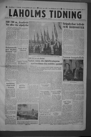 Förstasidan, Måndag 1 juli 1957