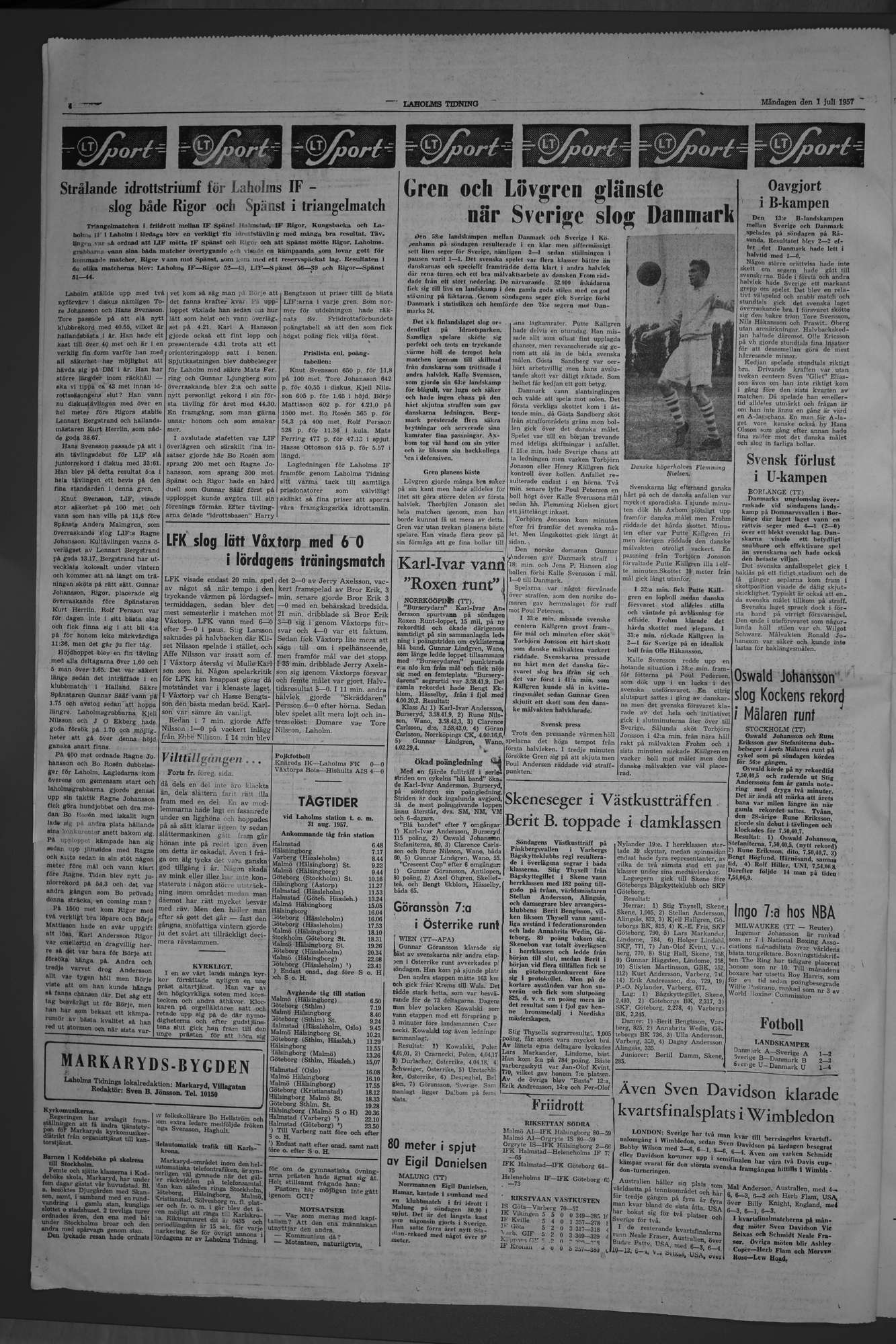 Laholms Tidning Måndag 1 juli 1957, sida 4