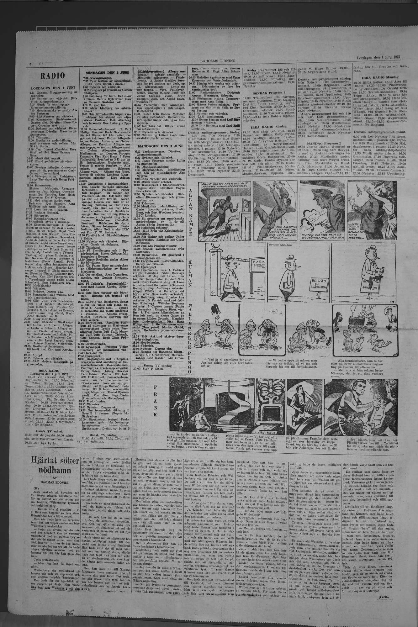 Laholms Tidning Lördag 1 juni 1957, sida 6