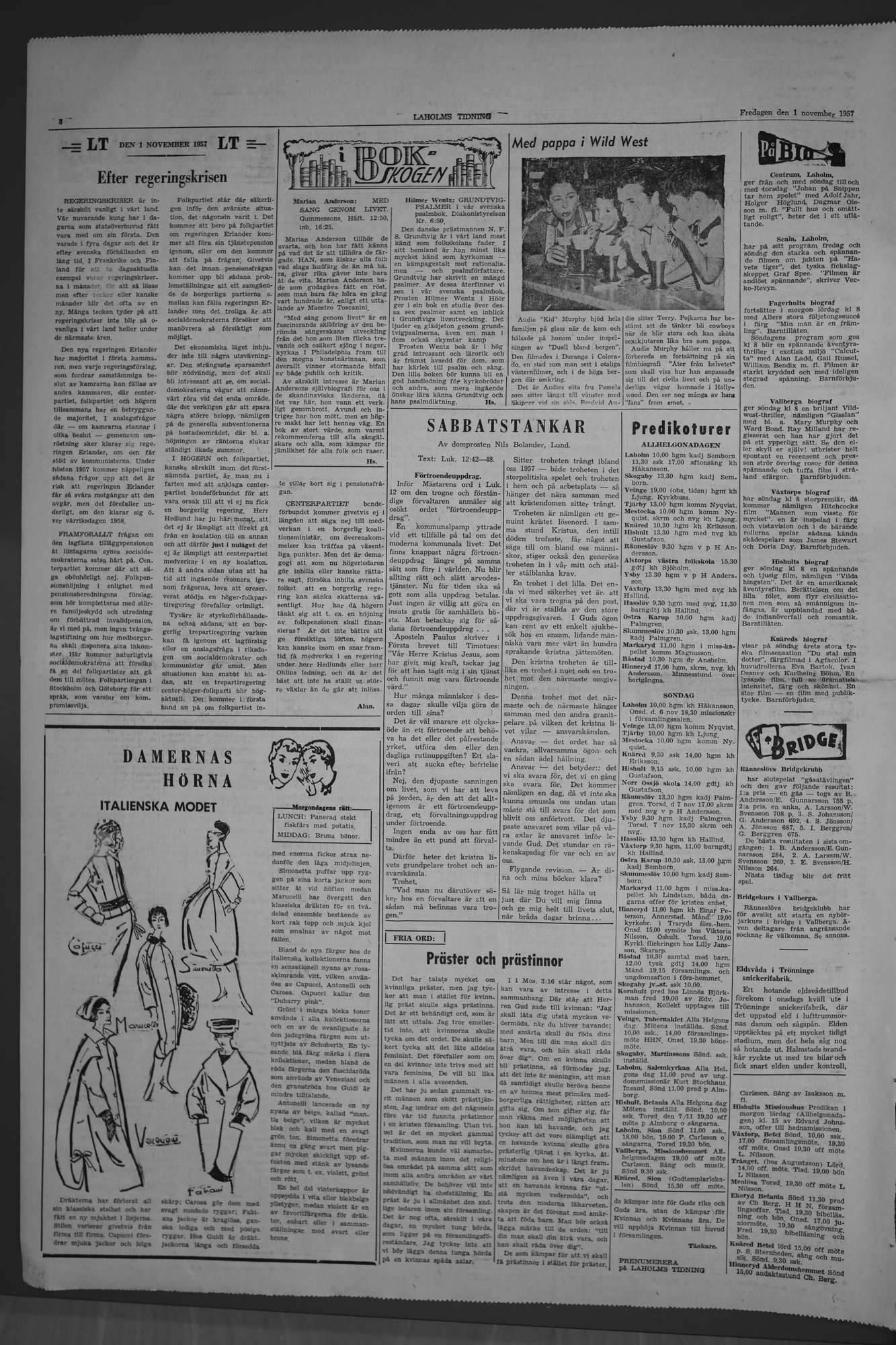 Laholms Tidning Fredag 1 november 1957, sida 4