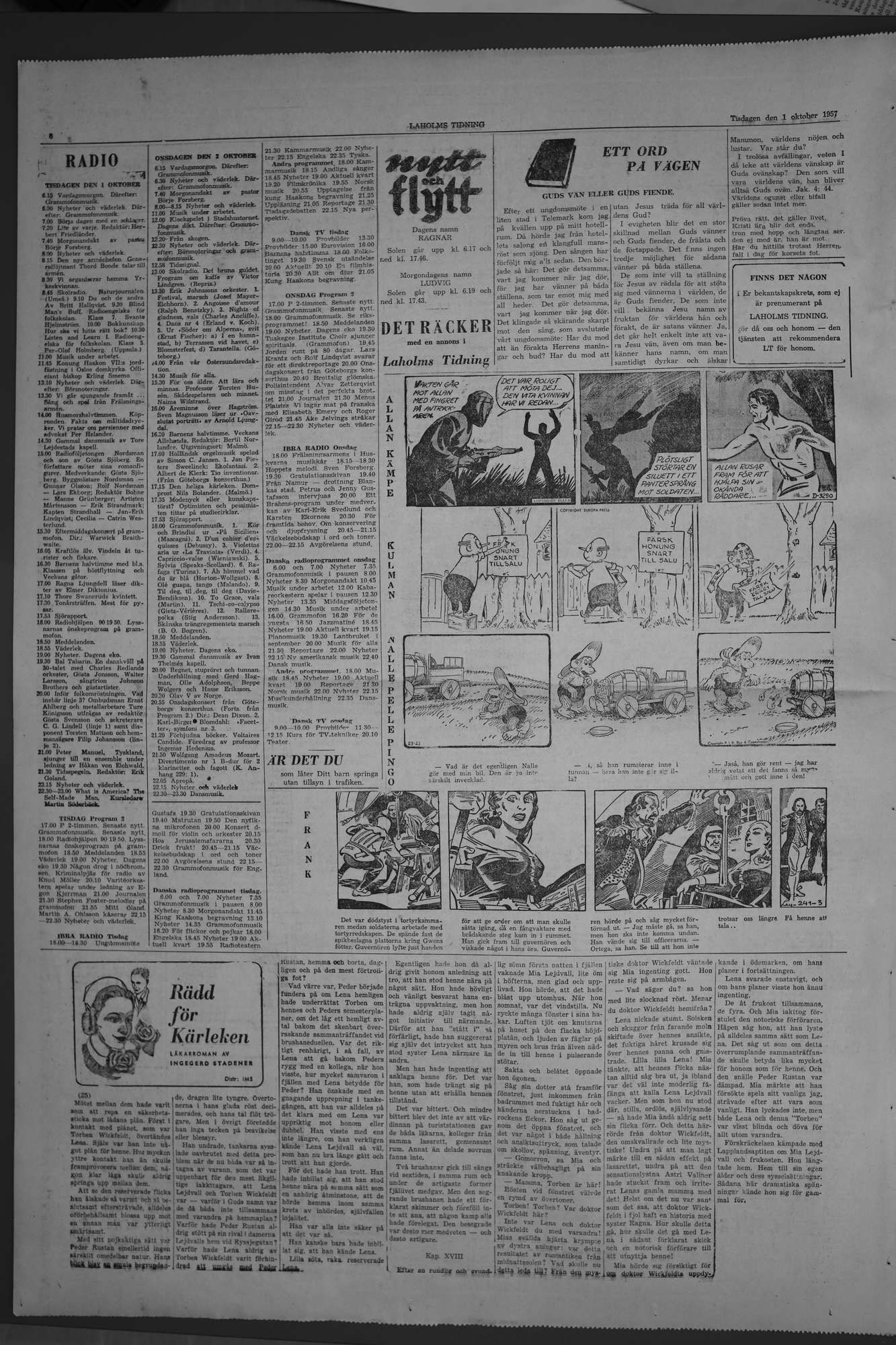 Laholms Tidning Tisdag 1 oktober 1957, sida 6
