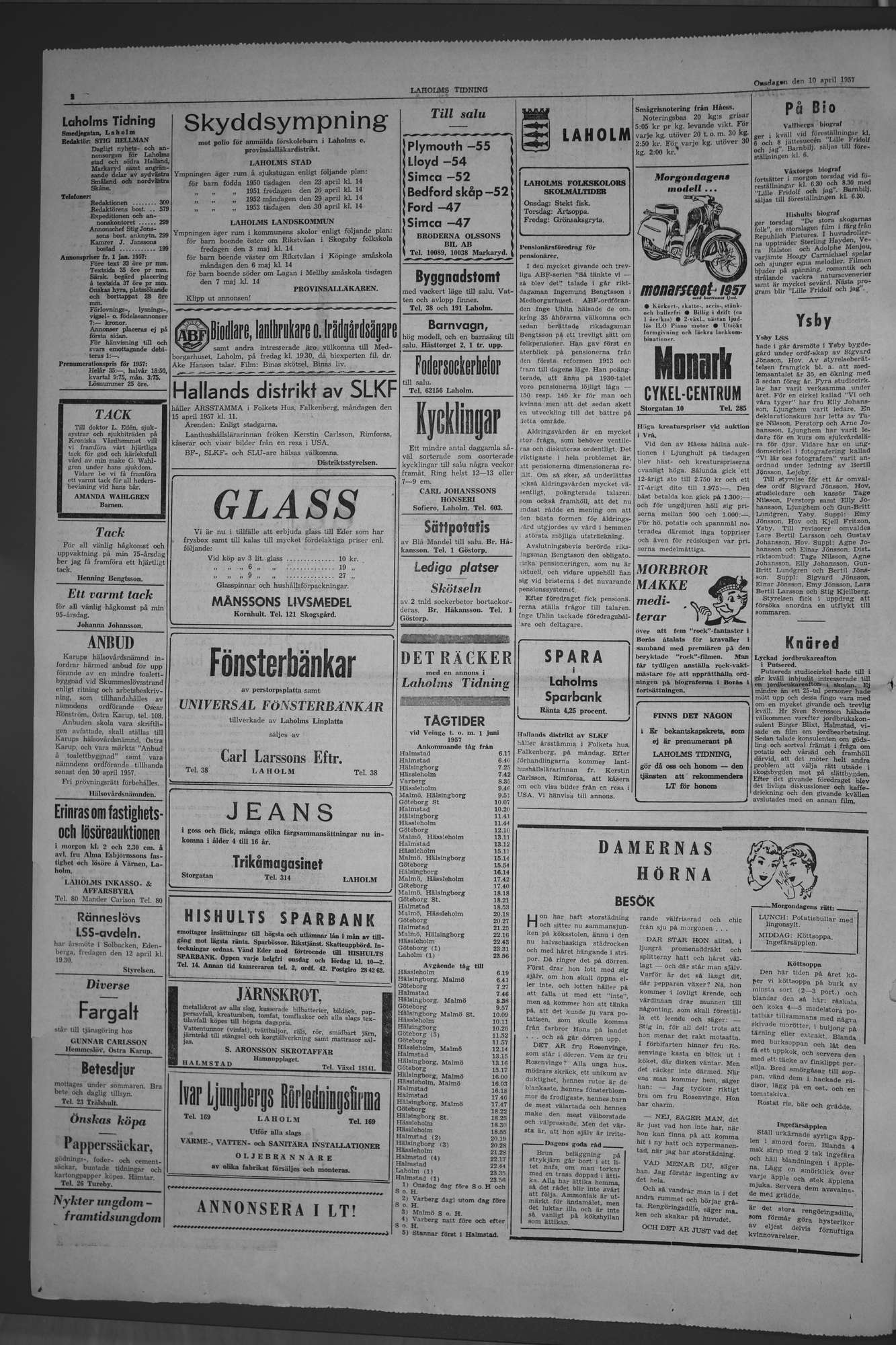 Laholms Tidning Onsdag 10 april 1957, sida 2