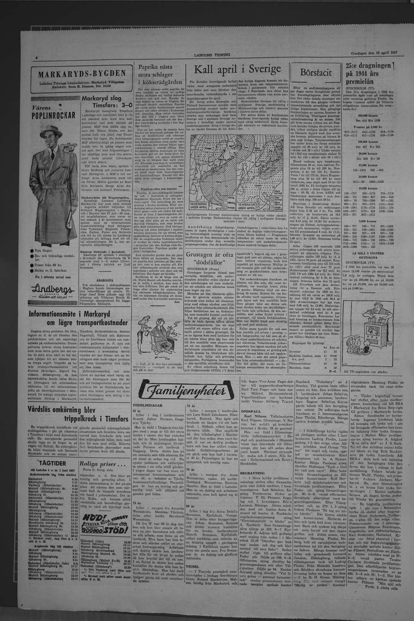 Laholms Tidning Onsdag 10 april 1957, sida 4