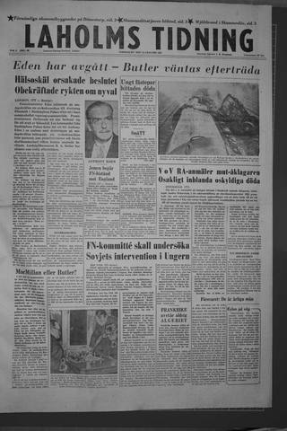 Förstasidan, Torsdag 10 januari 1957