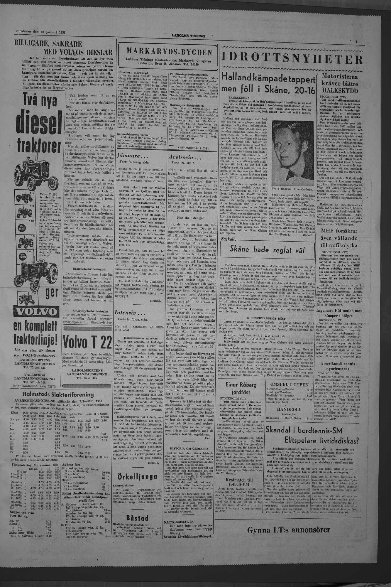 Laholms Tidning Torsdag 10 januari 1957, sida 5