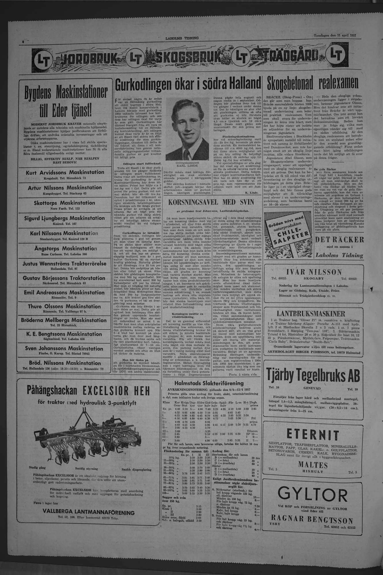 Laholms Tidning Torsdag 11 april 1957, sida 4