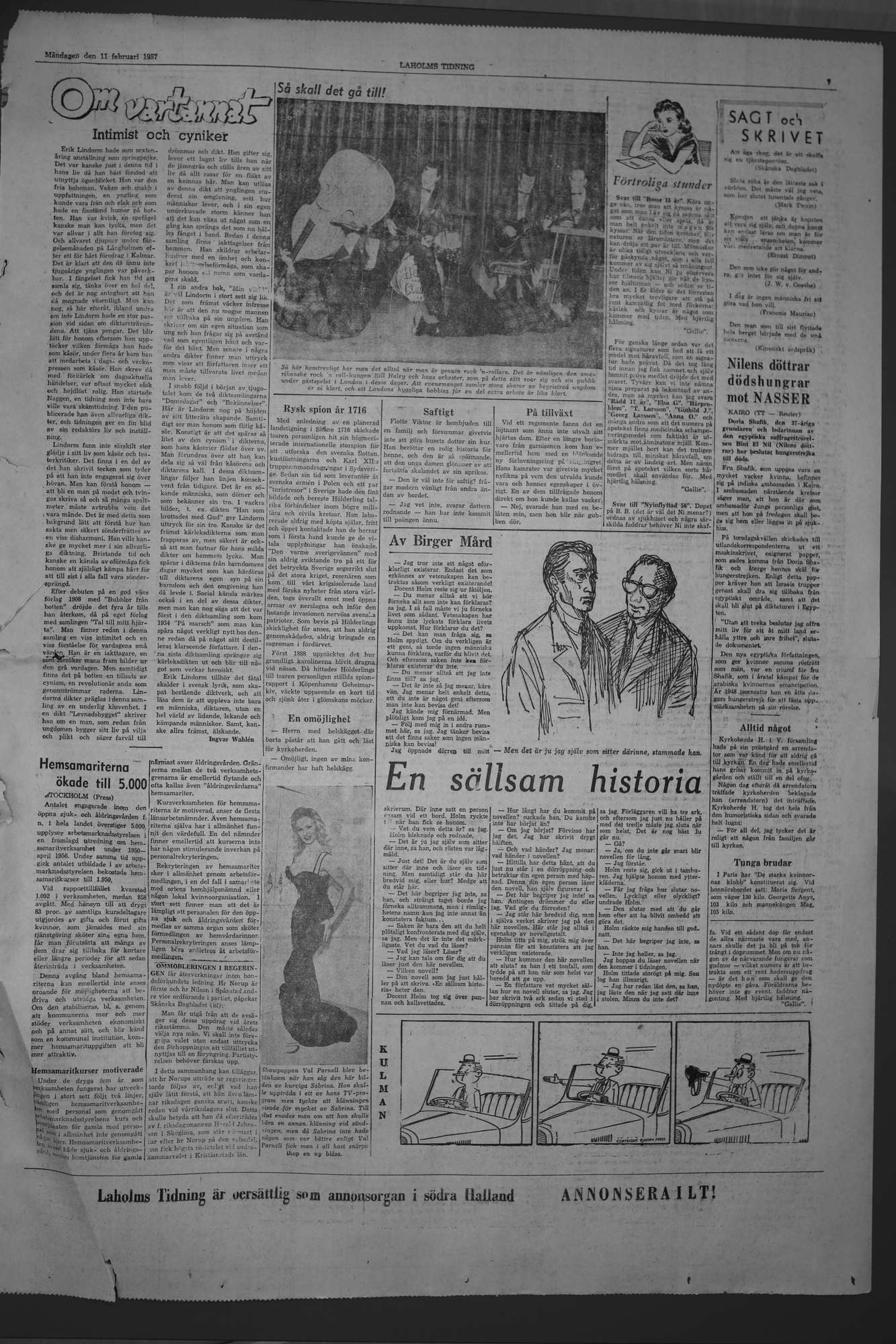 Laholms Tidning Måndag 11 februari 1957, sida 7