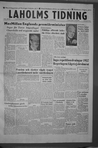 Förstasidan, Fredag 11 januari 1957