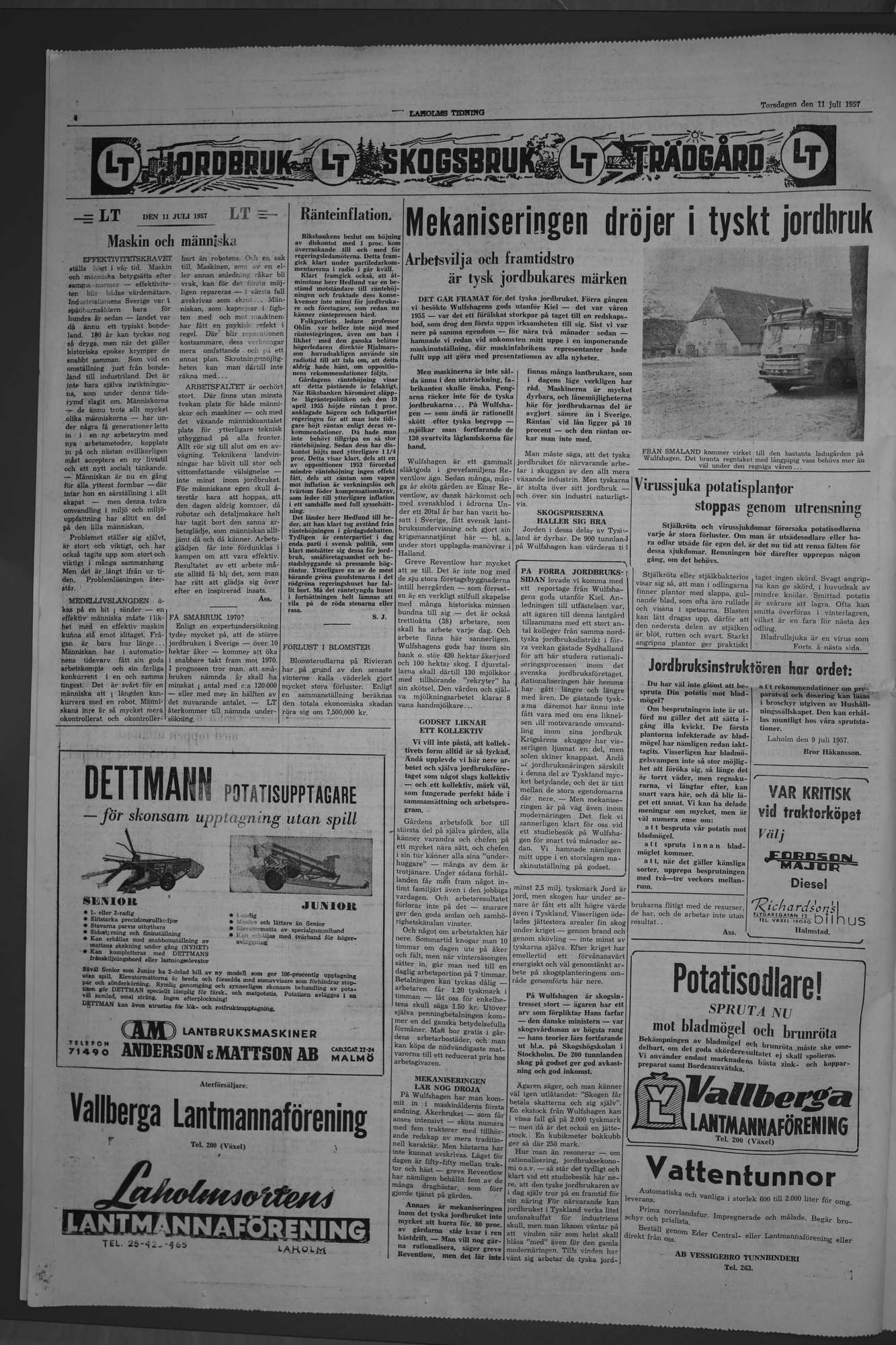 Laholms Tidning Torsdag 11 juli 1957, sida 4