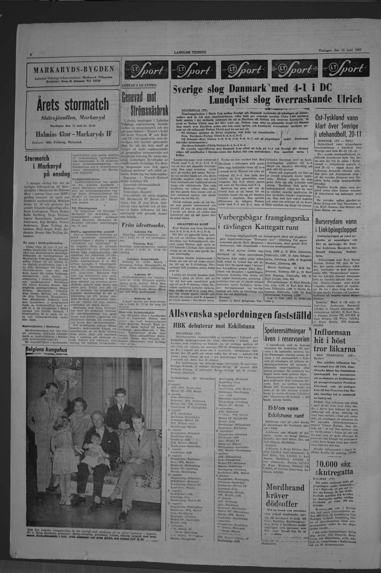 Laholms Tidning Tisdag 11 juni 1957, sida 4