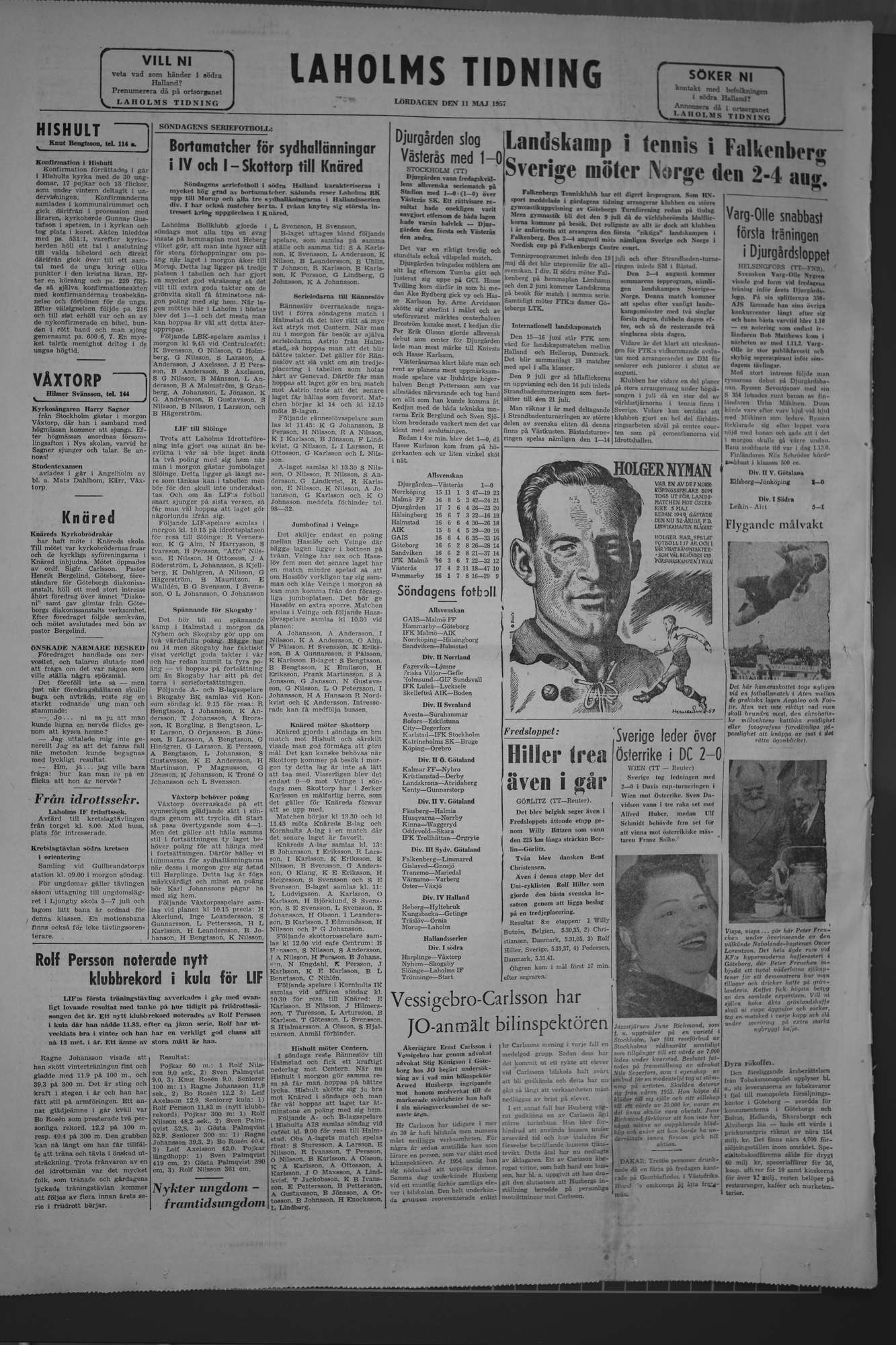 Laholms Tidning Lördag 11 maj 1957, sida 8