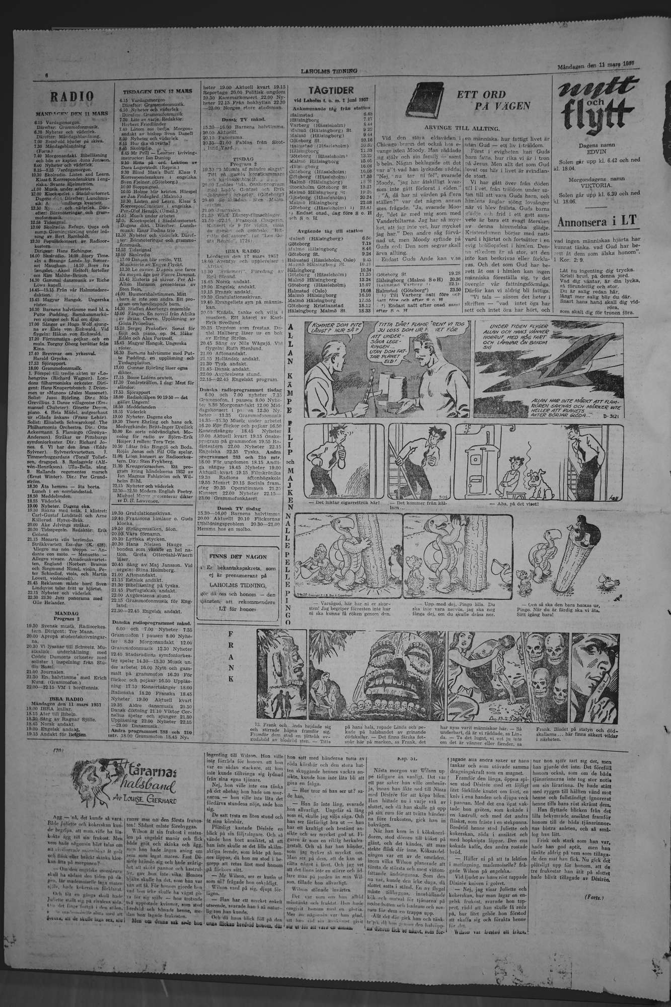 Laholms Tidning Måndag 11 mars 1957, sida 6