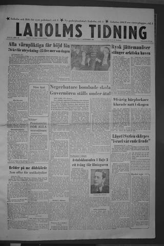 Förstasidan, Onsdag 11 september 1957