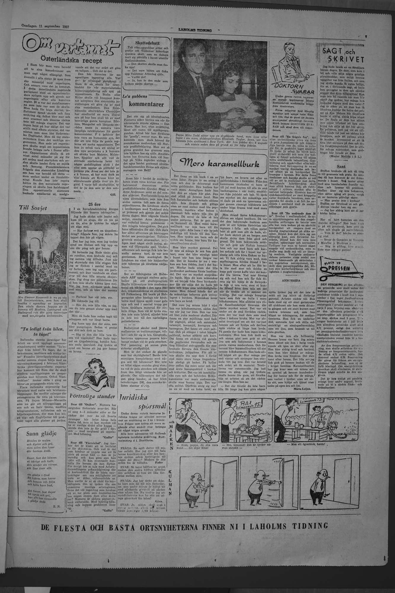 Laholms Tidning Onsdag 11 september 1957, sida 7