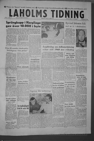Förstasidan, Fredag 12 april 1957