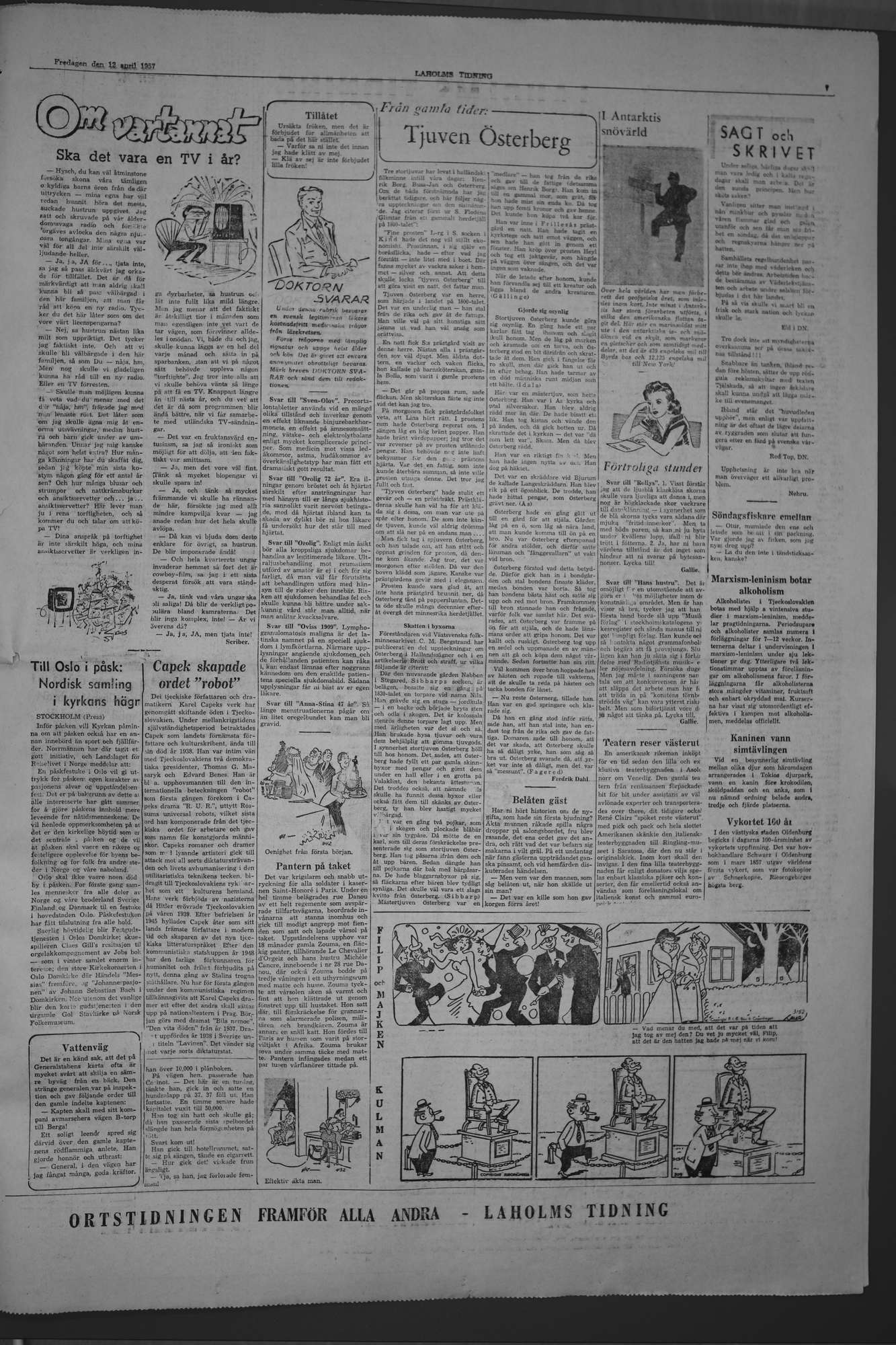 Laholms Tidning Fredag 12 april 1957, sida 7