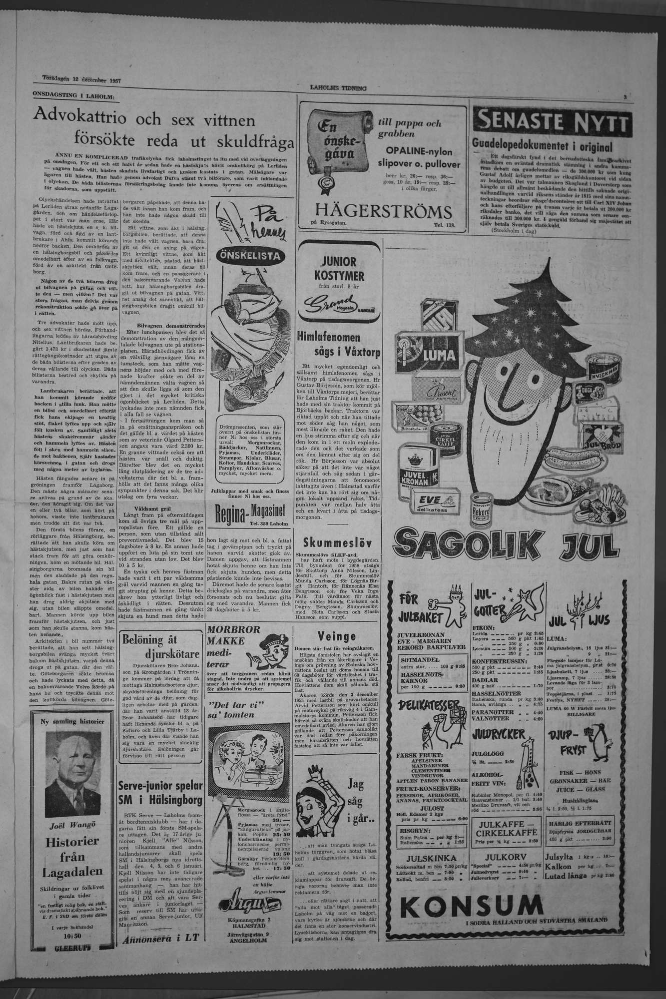 Laholms Tidning Torsdag 12 december 1957, sida 3