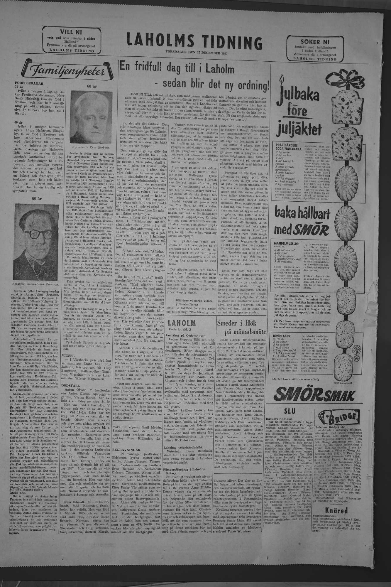 Laholms Tidning Torsdag 12 december 1957, sida 8