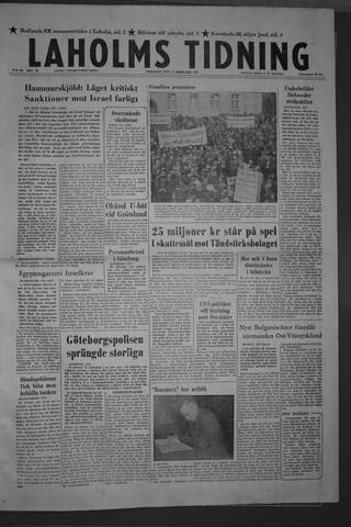Förstasidan, Tisdag 12 februari 1957
