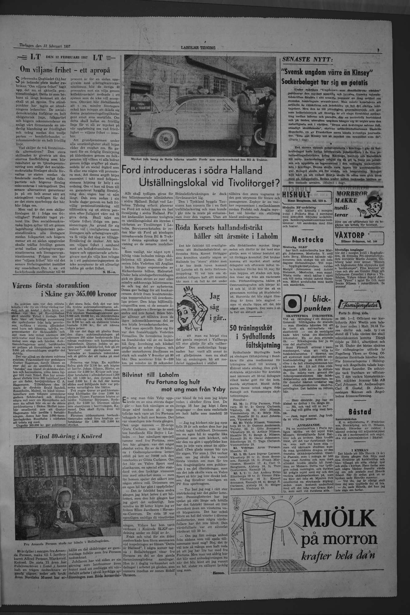 Laholms Tidning Tisdag 12 februari 1957, sida 3